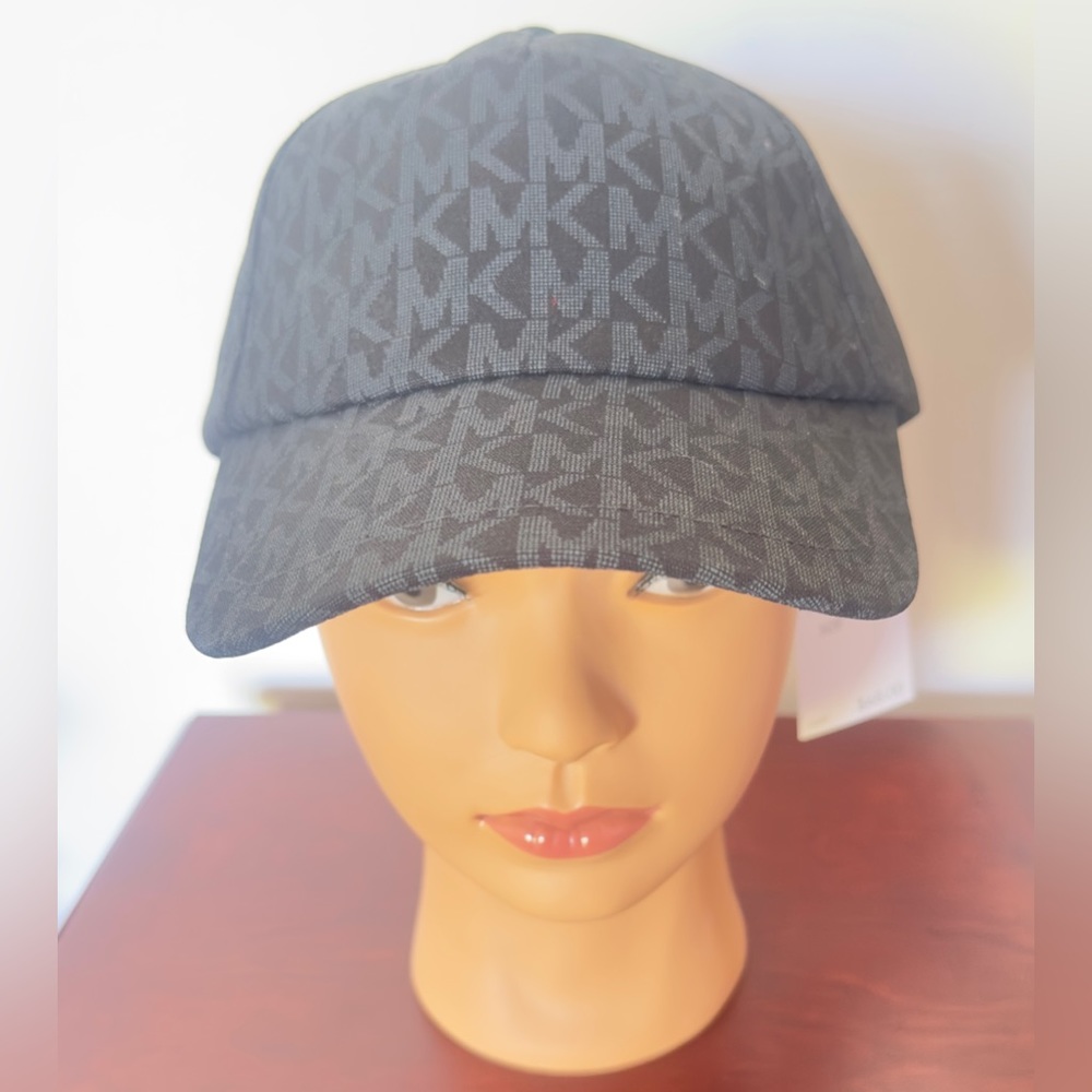 MICHAEL KORS Women's Signature-print Baseball Cap Hat Black NWT